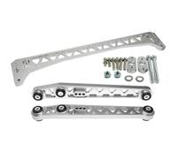 Bras de Suspension Bras de commande inférieurs arrière + attelle de sous-châssis,Convient pour Civic EK 96-00 Si, billette or argent Bras de liaison(Silver)
