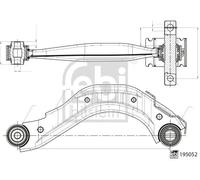 Bras de suspension Essieu arrière droit barre oscillant transversal 195148