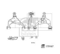 Bras de suspension FEBI BILSTEIN 179167 essieu avant, droite, en bas