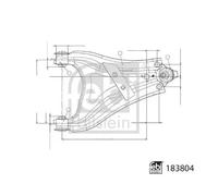 Bras de suspension Essieu avant droit barre oscillant transversal 183804