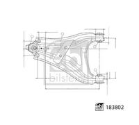 Bras de suspension Essieu avant gauche barre oscillant transversal 183802