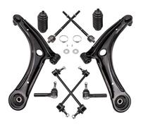 Bras de suspension inférieurs avant compatibles avec Jeep Compass Patriot/Dodge Caliber 2007-2014 K80258 Barre d'équilibrage Rotule de direction + Kit de biellettes de direction