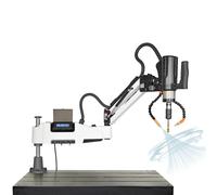 Bras de taraudage électrique M6 à M24 écran tactile PLC servo 1,2 kW 230V système de soufflage et lubrification auto MW-Tech ETA2412PRO