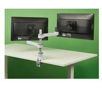 R-Go Zepher 4 - Kit de montage (bras de moniteur réglable) - pour 2 écrans LCD - aluminium - argent mat - Taille d'écran : Jusqu'à 26" - montrable sur bureau Argent mat G