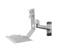 Bras d'écran Single Arm Silver Color Monitor Stand with Plain Tray Stand Foldable 90° Single Screen Stand Accessoires de Bureau