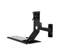 Bras d'écran Support d'écran Simple Pliable à 90° Noir avec Plateau for Clavier Standard Accessoires de Bureau