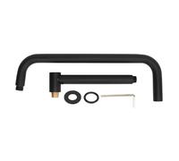 Bras d'extension de la pomme de douche | S de forme S MUT MUR avec bride et rotation 360 | Pipe de douche en acier inoxydable pour salle de bain/baignoire/maisons de grande (Black)