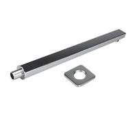 Bras d'extension de pommeau de douche, Barre de support supplémentaire for pommeau douche à effet pluie, bras 40 cm, fixation murale en acier inoxydable 304, argent poli