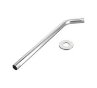 Bras d'extension de pommeau de douche en acier inoxydable, design coudé droit avec connexion G1/2, raccord de plomberie poli pour salle de bain, longueur réglable du tuyau à (35 cm)