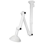 Bras d'extraction de fumée compatible 90mm 110mm,3 sections rotatif à 360° | Tuba de hotte de laboratoire, montable au plafond ou au mur for laboratoire, soudure, industriel(Natural,75mm(3in)-B)
