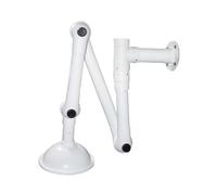 Bras d'extraction de fumée compatible 90mm 110mm,3 sections rotatif à 360° | Tuba de hotte de laboratoire, montable au plafond ou au mur for laboratoire, soudure, industriel(Natural,75mm(3in)-A)