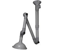 Bras d'extraction de fumée compatible 90mm 110mm,3 sections rotatif à 360° | Tuba de hotte de laboratoire, montable au plafond ou au mur for laboratoire, soudure, industriel(Grey,75mm(3in)-B)