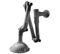 Bras d'extraction de fumée compatible 90mm 110mm,3 sections rotatif à 360° | Tuba de hotte de laboratoire, montable au plafond ou au mur for laboratoire, soudure, industriel(Grey,75mm(3in)-A)