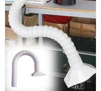 Bras d'extraction de fumée flexible avec hotte de capture, conduit d'aspiration flexible à 360° avec vanne de contrôle de débit réglable, options multi-tailles(Id68mm/2.7inch,L1m/3.3ft)