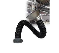 Bras d'extraction de fumées réglable, Tuyau d'extraction de fumées de soudage avec Capot en Acier Inoxydable, Noir et Gris, Plusieurs Tailles (Noir, Tuyau de 11 cm de Long à 200 cm de Long)