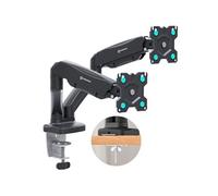 Bras Double Ecran PC 13-32, Porte Ecran PC Double Poids jusqu'à 8 kg - Bras Articulé Max VESA 100x100 / Pied Ecran PC G160-B Noir