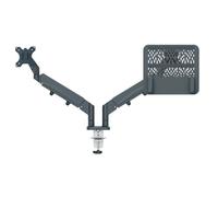 Leitz Bras pour écran et ordinateur portable Ergo 65380089 – Jusqu'à 32" et portable 17" – Gris