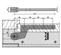 Bras du bas coudé 7411/46 pour porte à recouvrement - DORMA - 45010000