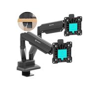 Bras Ecran PC 2 Ecran pour Deux 13 - 32 Ecrans de 10 kg chacun, Support Double Ecran VESA 75x75 & VESA 100x100, Noir G160-B