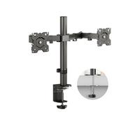 ONKRON Support Ecran PC 2 Ecran 13-32 Pouces, Bras d'Écran Double Poids de 8 kg (x2), Bras Ecran PC 2 Ecran Rotatif VESA 75x75-100x100, Support Moniteur Bureau Pivotant Inclinable Noir D221E-B