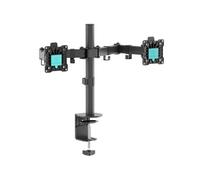 Bras Ecran PC Double 13-32 Pouces, jusqu'à 8 kg par écran, VESA 75x75 & 100x100, Inclinable Pivotant Rotatif D221E-B Noir