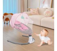 Bras électrique pour bébé, 4 vitesses d'oscillation, 12 musiques intégrées, chargement USB, revêtement respectueux de l'environnement, moustiquaire avec isolation thermique, balançoire électrique pour