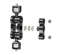 Bras en alliage d'aluminium Double tête de balle Vis 1/4 pouce Rotation à 360 degrés pour appareils photo moniteurs et accessoires de flash