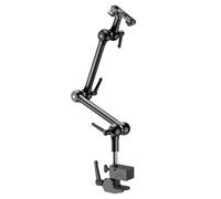 Bras en métal avec support de caméra Super Clamp Overhead - Bras de microphone mobile pour caméra de téléphone, microphone, webcam, lampe vidéo, bras réglable