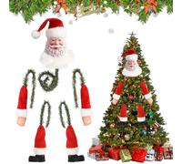 Bras et Jambes pour Sapin de Noël, Tête d'elfe Père Noël Bras et Jambe, Décoration Amusante en Peluche Père Noë-l, Noel à Suspendre Père Noel pour Maison Vacances Hiver Fête Décor Bureau Ornements