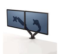 Fellowes Support double écran Platinum – 2x32" (9 kg/écran) – Réglable, VESA, USB x2 – Noir