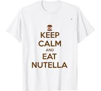 Bras Funny and Humorous Keep Calm and Eat Nutella T-T-Shirts à Manches Courtes(Small)