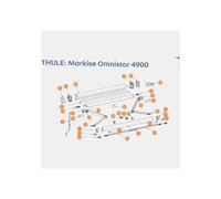 Bras gauche pour store Thule 4900 - Longueur 300-350 mm