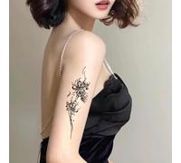 Bras Grande Zone De L'Araignée Rouge Lys Veau Semi-Permanent Durable 2 Semaines Autocollant De Tatouage Temporaire À Base De Plantes Faux Femme Homme Étanche