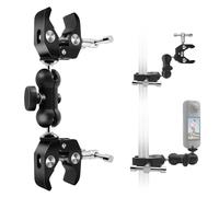 Bras Magique 360° avec Deux Têtes Sphériques pour Caméra, Support Lumière, Moniteur, Réflecteur, Support Parapluie, Convient aux Poteaux 0.47« -2.17 », Moto, Bureau, Trépied, Studio(Max Load 6.61LB)
