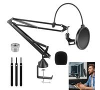 Bras micro 2kg anti-vibration, filtre pop, compatible Yeti, HyperX, Elgato