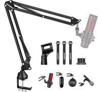 Bras Micro,AK-35 Pied Micro réglable Support de Microphone pour HyperX QuadCast,SoloCast,Blue Yeti,Blue Snowball,Elgato Wave,Etc