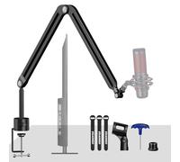 Bras Micro,Aokeo AK-45 Pied Micro réglable Support de Microphone pour HyperX QuadCast,SoloCast,Blue Yeti,Blue Snowball,Elgato Wave,Etc