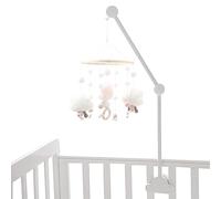 Bras Mobile pour berceau de bébé 27.17 pouces, Design nuage en bois, support amovible et réglable, mignon lit de lit, cloche, carillons éoliens, support suspension