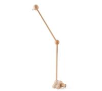 Bras mobile pour berceau de bébé, 27 pouces, conception de nuage en bois, support réglable amovible, joli lit lit, cloche, carillons éoliens, support suspension (en bois)
