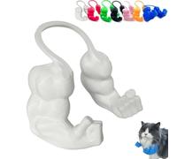 Bras Musclés Créatifs pour Chat, Collier pour Chat avec Bras Et Majeur, Imprimé 3D, Accessoire de Costume d'halloween Amusant, Chats avec Bras Musclés Fête d'anniversaire Chaton(Blanc,A)