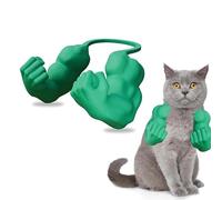 Bras Musclés de Chat, Figurine Drôle en Résine Imprimée 3D avec Bras Musclés, Jouet Interactif pour Chaton pour Halloween et Anniversaires (Green)
