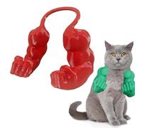 Bras Musclés de Chat, Figurine Drôle en Résine Imprimée 3D avec Bras Musclés, Jouet Interactif pour Chaton pour Halloween et Anniversaires (Red)