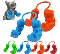 Bras Musclés for Chats, Bras Musclés Créatifs for Chats, Bras De Cou De Chat Géant Et Fort, Imprimé en 3D, Costume De Chat d'halloween, Chaton Drôle, Super-Héros, Accessoires De Cosplay(Blue+Orange)