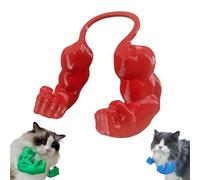 Bras musculaire pour chat - Imprimé 3D - Col de chat avec muscles - Costume d'Halloween amusant - Accessoires de déguisement de super-héros pour chaton - Fournitures de fête d'anniversaire (rouge)