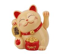 Bras ondulant de chat porte-bonheur, chat de fortune électrique mignon de 5,5 pouces, Maneki Neko pour l'argent de la fortune et la bonne chance, chats porte-bonheur Feng Shui (MLY11020-2 Jaune)