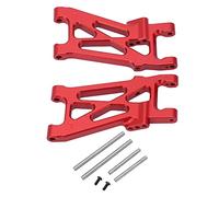 Bras oscillant inférieur arrière RC en alliage d'aluminium, 2 pièces, Installation facile, pièces de mise à niveau pour voiture LOSI 1/10 22S 2WD RC, usure Durable, haute (Red)
