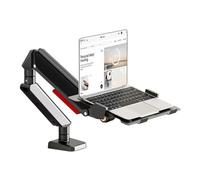 Bras pour écran Support for Ordinateur Portable avec Plateau réglable for de 10 à 17 Pouces, Bras Montage Ressort gaz Mouvement pour écrans(Noir)