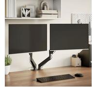 Bras pour moniteur double - vidaXL - 27 pouces max - Ressort à gaz - 20 kg - Noir - Acier - Inclinaison 90°/70°
