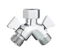 Bras répartiteur de douche 2 voies en laiton avec vanne d'arrêt G 1/2 finition chromée pour pommeau de douche, durable, facile à installer, contrôle du débit réglable DSF017
