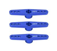 Bras Servo en Métal 25T, 3 Pièces/Ensemble Corne de Bras Servo en Aluminium RC avec Usinage CNC 1/10 Pièce de Mise à Niveau de Voiture RC(Bleu)